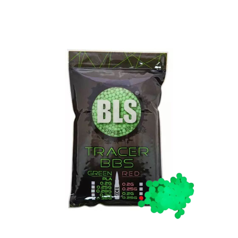 Balines 0.25G BLS Trazadores Verdes BLS 2000 Rondas - Urban Defense Chile