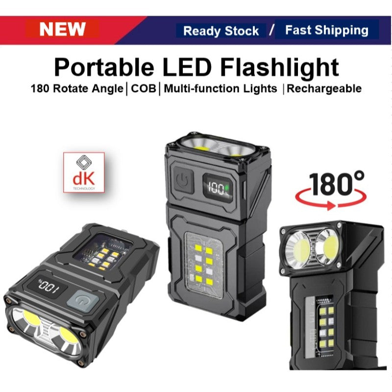 Linterna LED Cob Superbrillante de 800MAH 8 Modos - Urban Defense Chile