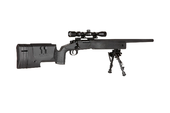 Sniper Modelo S02 Negro 480 FPS (Incluye Mira y Bípode) - Urban Defense Chile