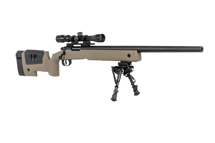 Sniper Sa S02 Core High Velocity Tan (con Bípode y Mira) - Urban Defense Chile